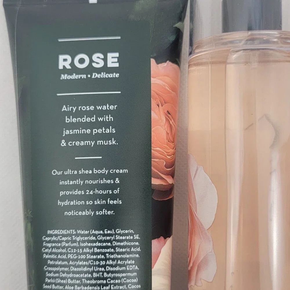 BATH & BODY WORKS Rose Ultra Shea Body Cream 8 oz Fine Fragrance Mist 8 fl oz